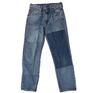 GAP Light Wash Patchwork Jeans Women's Size 27‎ Straight Leg Casual Denim Pants